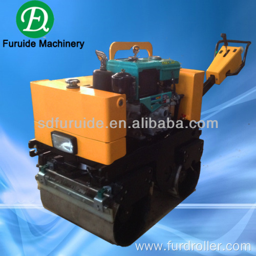 walk behind double drum water cooled diesel vibrating roller compactor